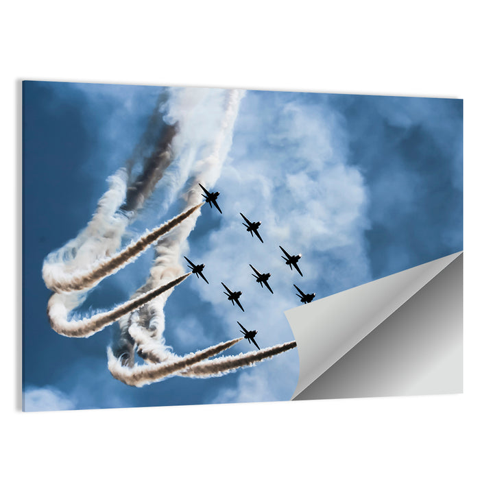 Nine-jet Aerobatic Formation Wall Art as a poster print