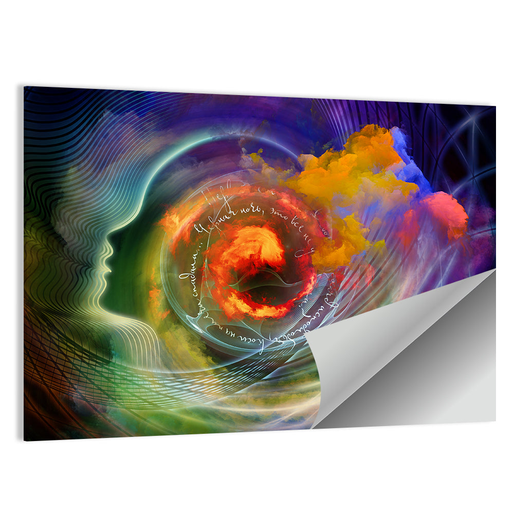 Human Profile Nebula Vortex Wall Art