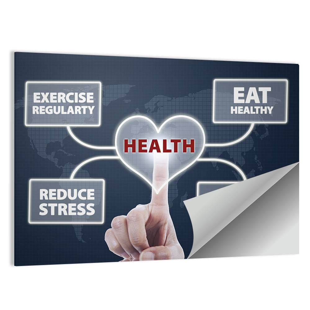 Healthy Heart Tips Infographic Wall Art