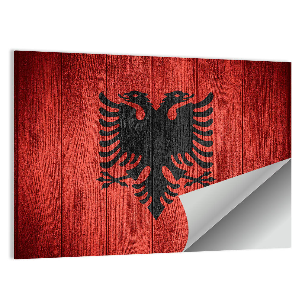 Albanian Flag Emblem Wall Art