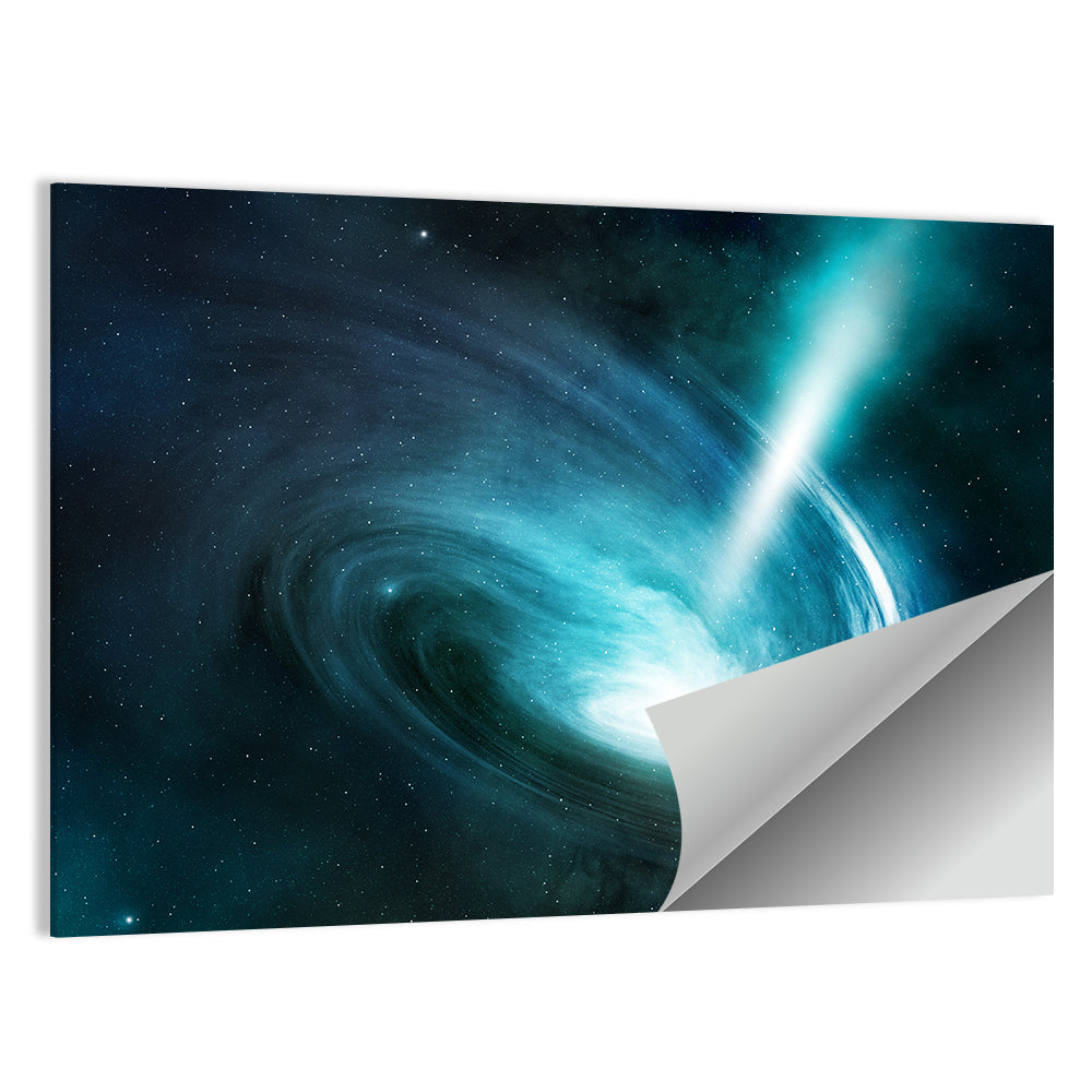 Spiral Galaxy with Radiant Jet Stream Wall Art