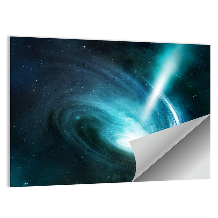 Spiral Galaxy with Radiant Jet Stream Wall Art as a poster print