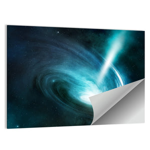 Spiral Nebula & Light Ray In Deep Space Wall Art