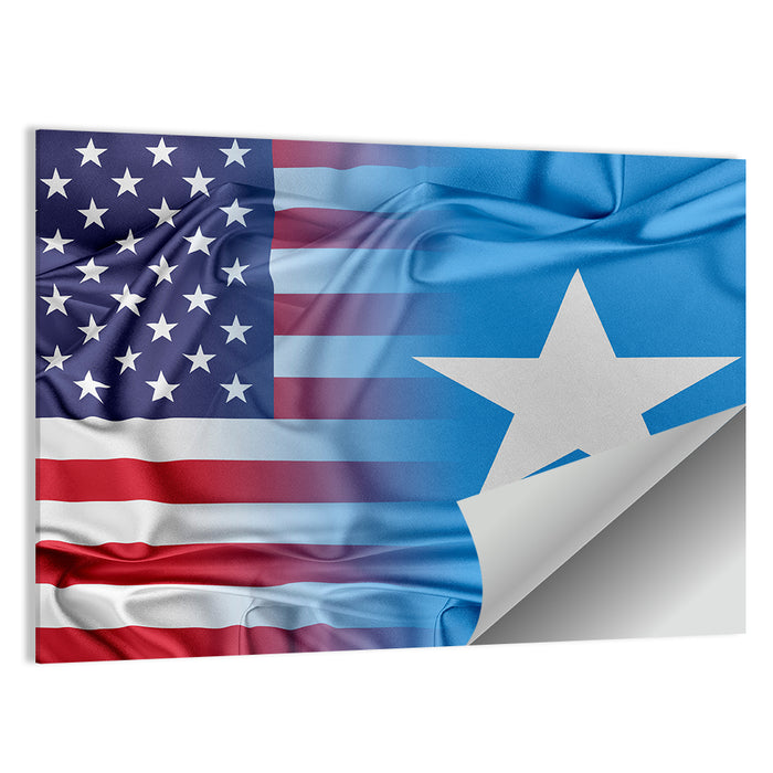 American and Somali Flags Wall Art as a poster print
