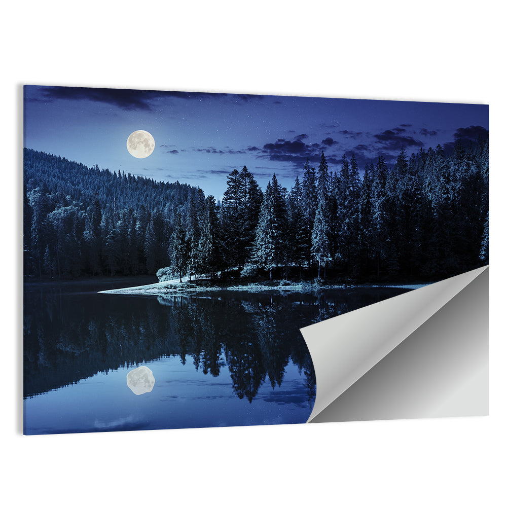 Moonlit Pine Lake Wall Art