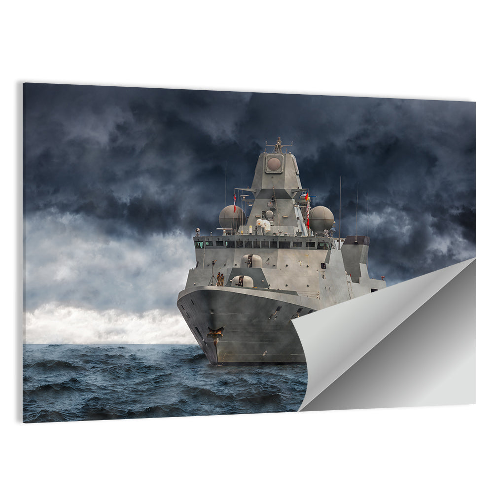 Frigate in Stormy Sea Wall Art
