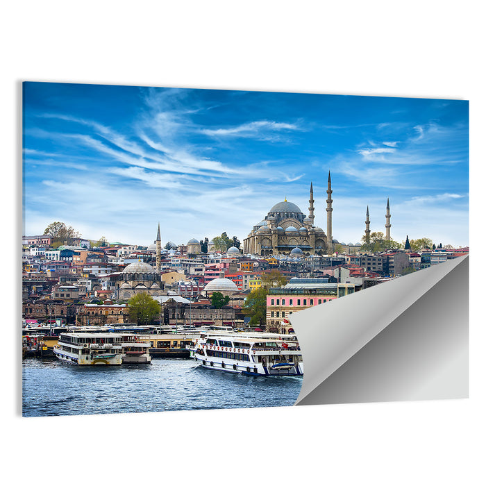 Istanbul Skyline with Suleymaniye Mosque Wall Art as a poster print