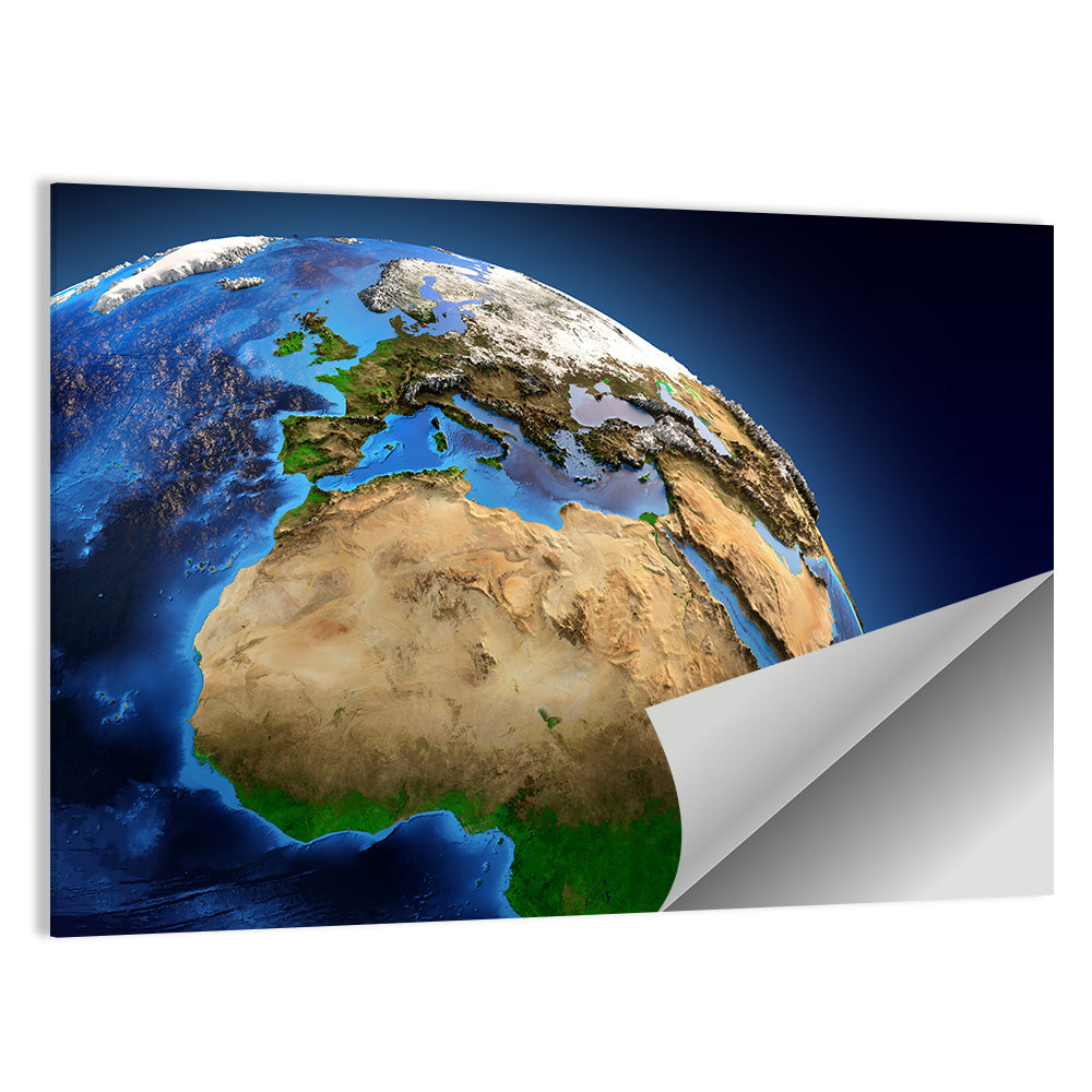 Detailed Earth from Space Wall Art