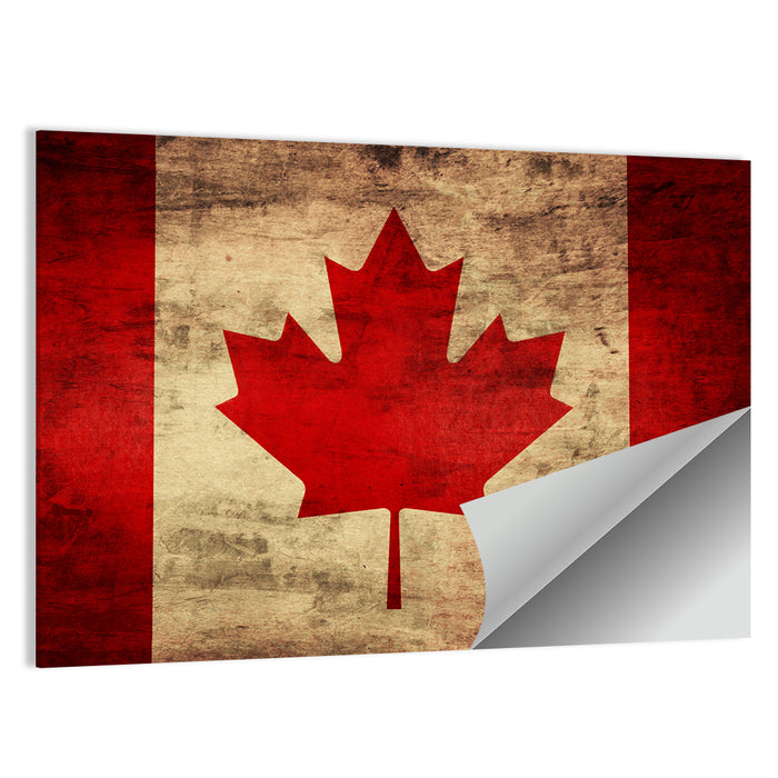 Grunge Canadian Flag Wall Art as a poster print