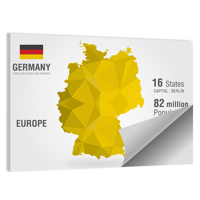 Germany Geometric Map Wall Art as a poster print