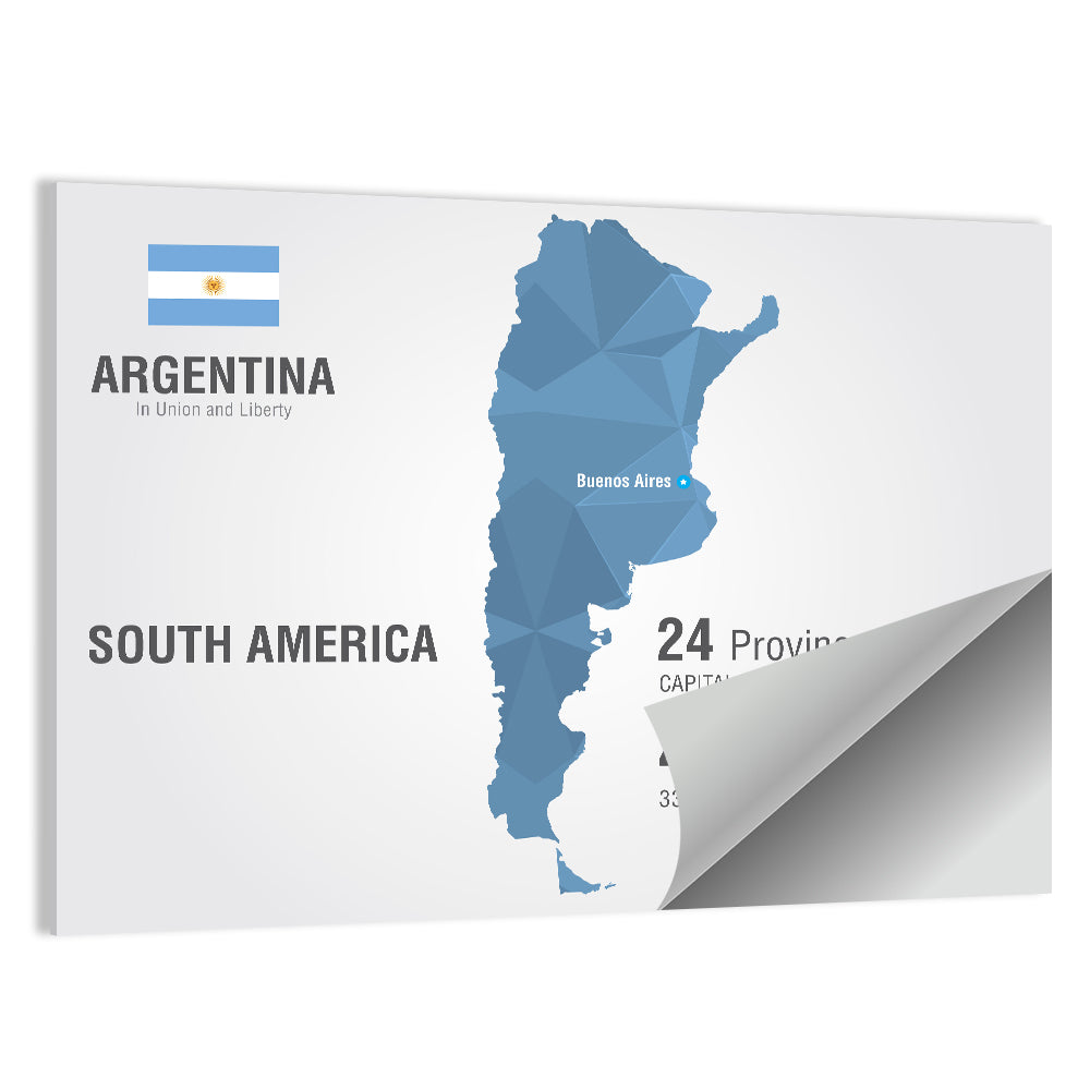 Argentina Infographic Map Wall Art