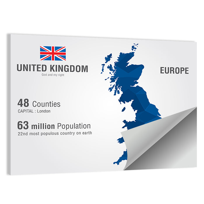 Polygonal United Kingdom Map Wall Art as a poster print