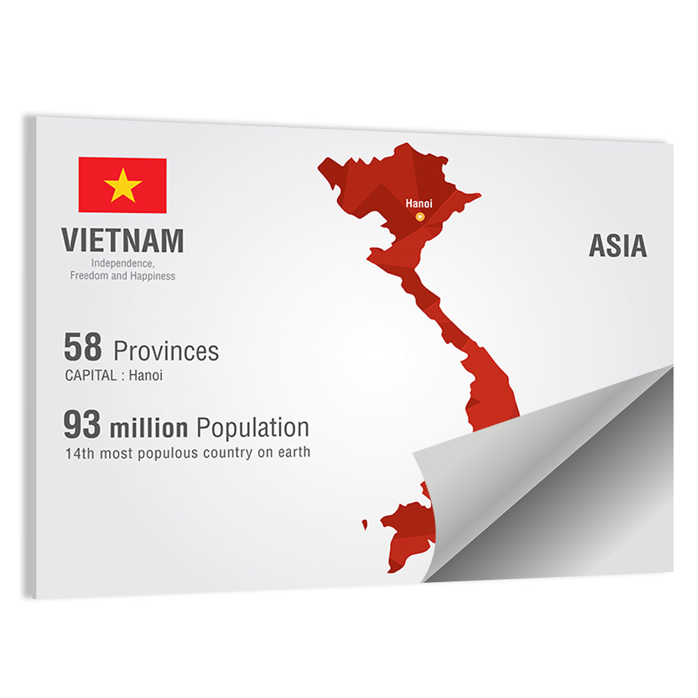 Geometric Vietnam Map Wall Art