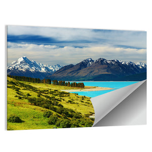 Mount Cook & Pukaki Lake In New Zealand Wall Art