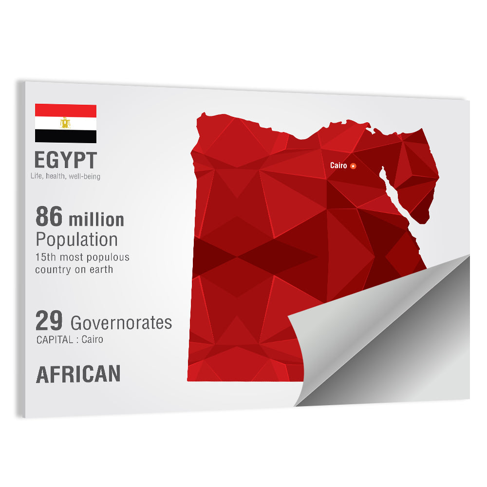 Egypt Geometric Map Wall Art