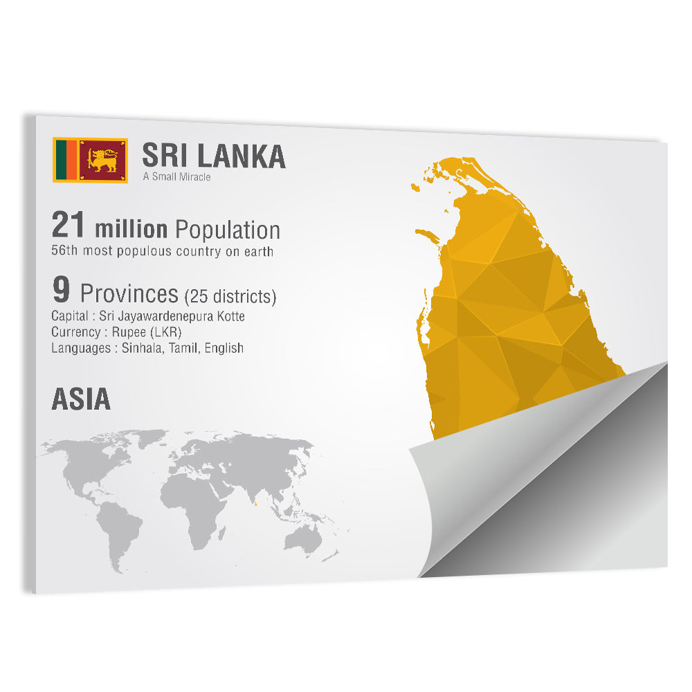 Sri Lanka Geometric Map Infographic Wall Art