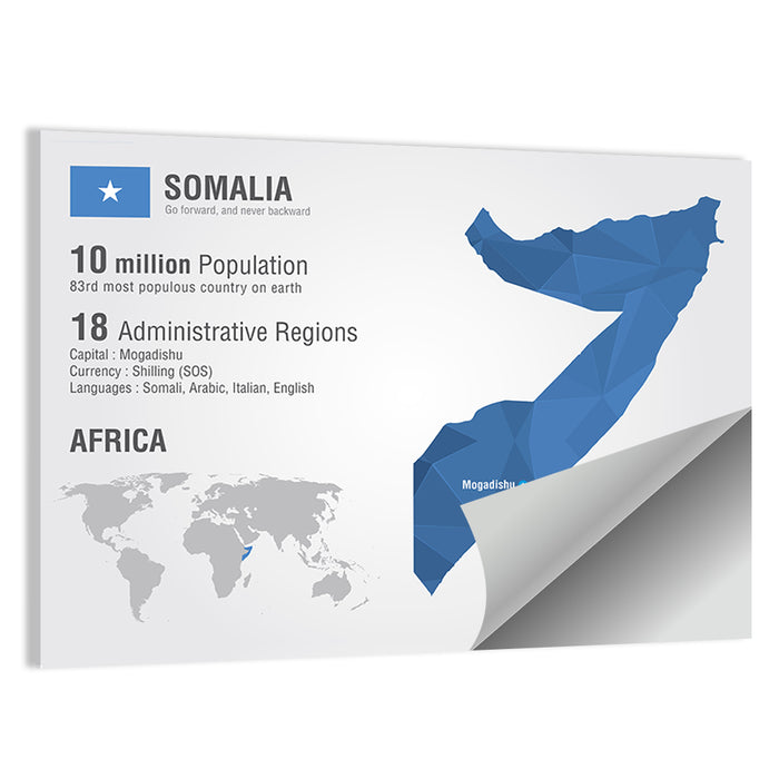 Somalia Geometric Map Wall Art as a poster print
