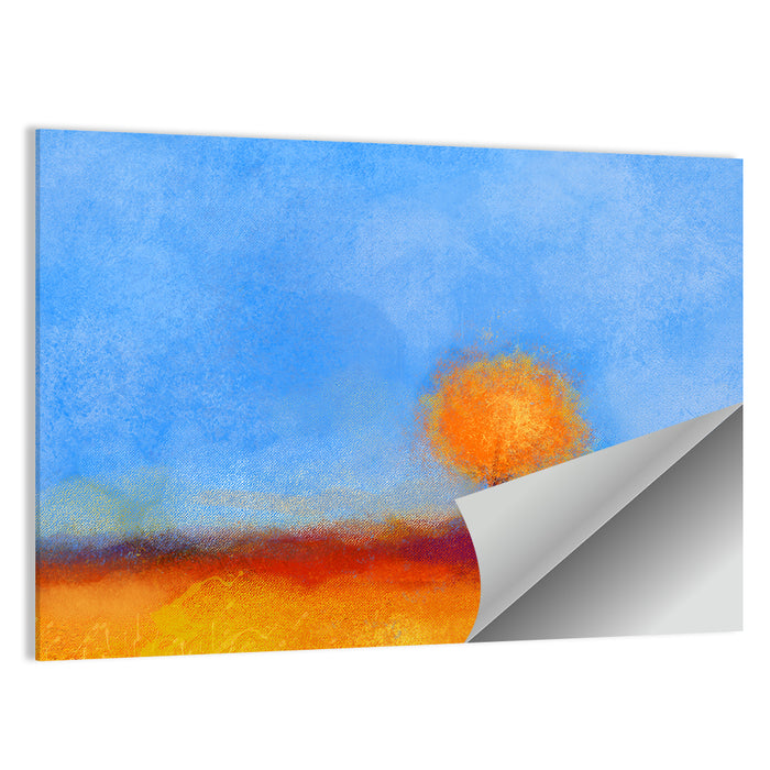 Golden Hour Lone Tree Wall Art as a poster print