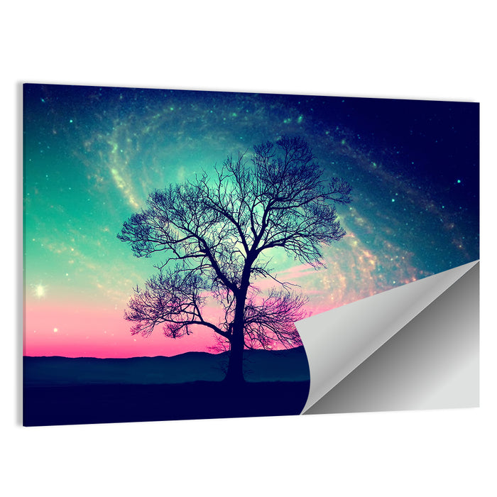 Cosmic Tree Landscape Wall Art as a poster print