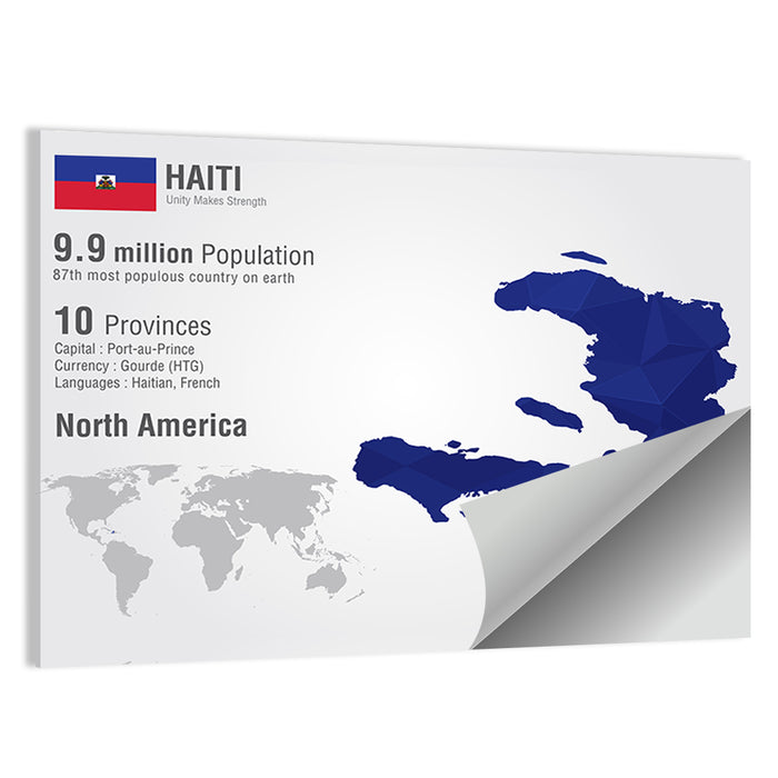 Haiti Geometric Map Wall Art as a poster print