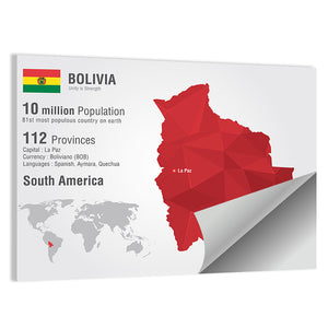 Bolivia Map Wall Art