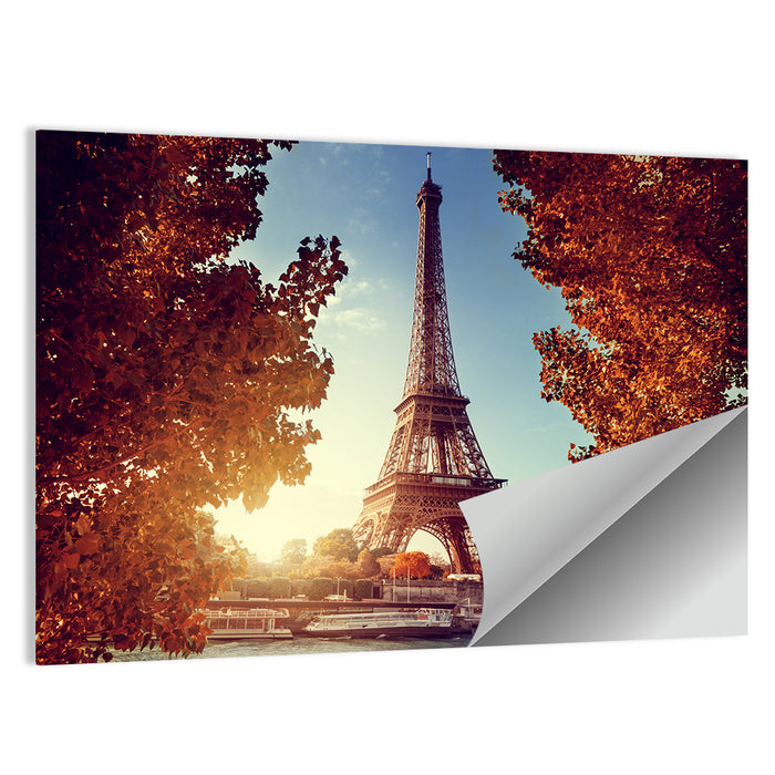 Autumn Seine with Eiffel Tower Wall Art as a poster print