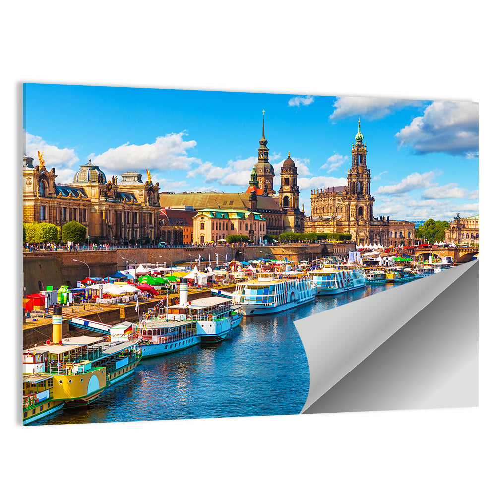 Dresden Elbe River Embankment Wall Art