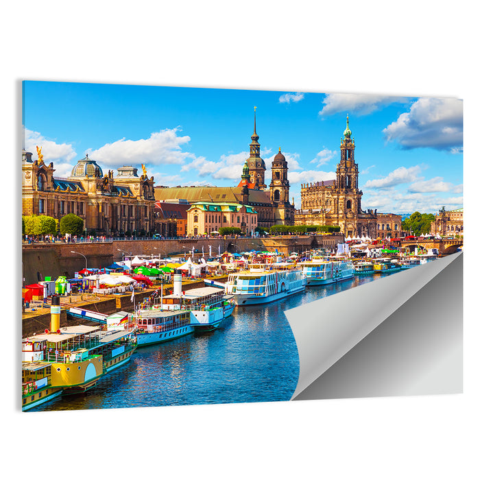 Dresden Elbe River Embankment Wall Art as a poster print