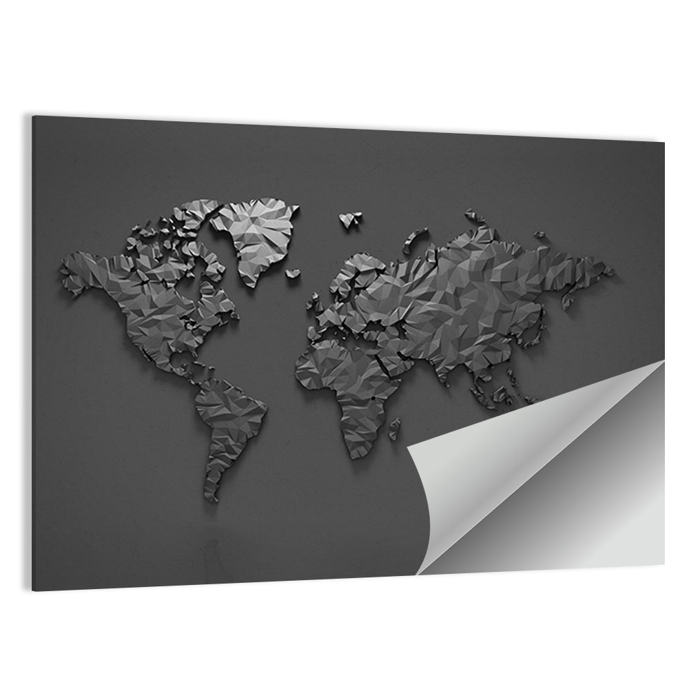 Low-poly World Map Wall Art