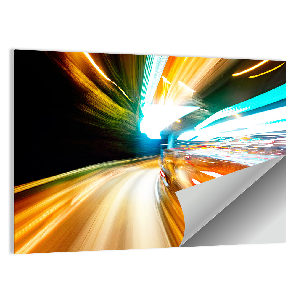 Night Traffic Light Trails Wall Art