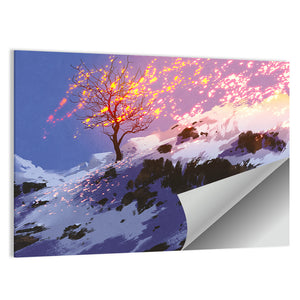 Bare Tree In Winter Artwork Wall Art