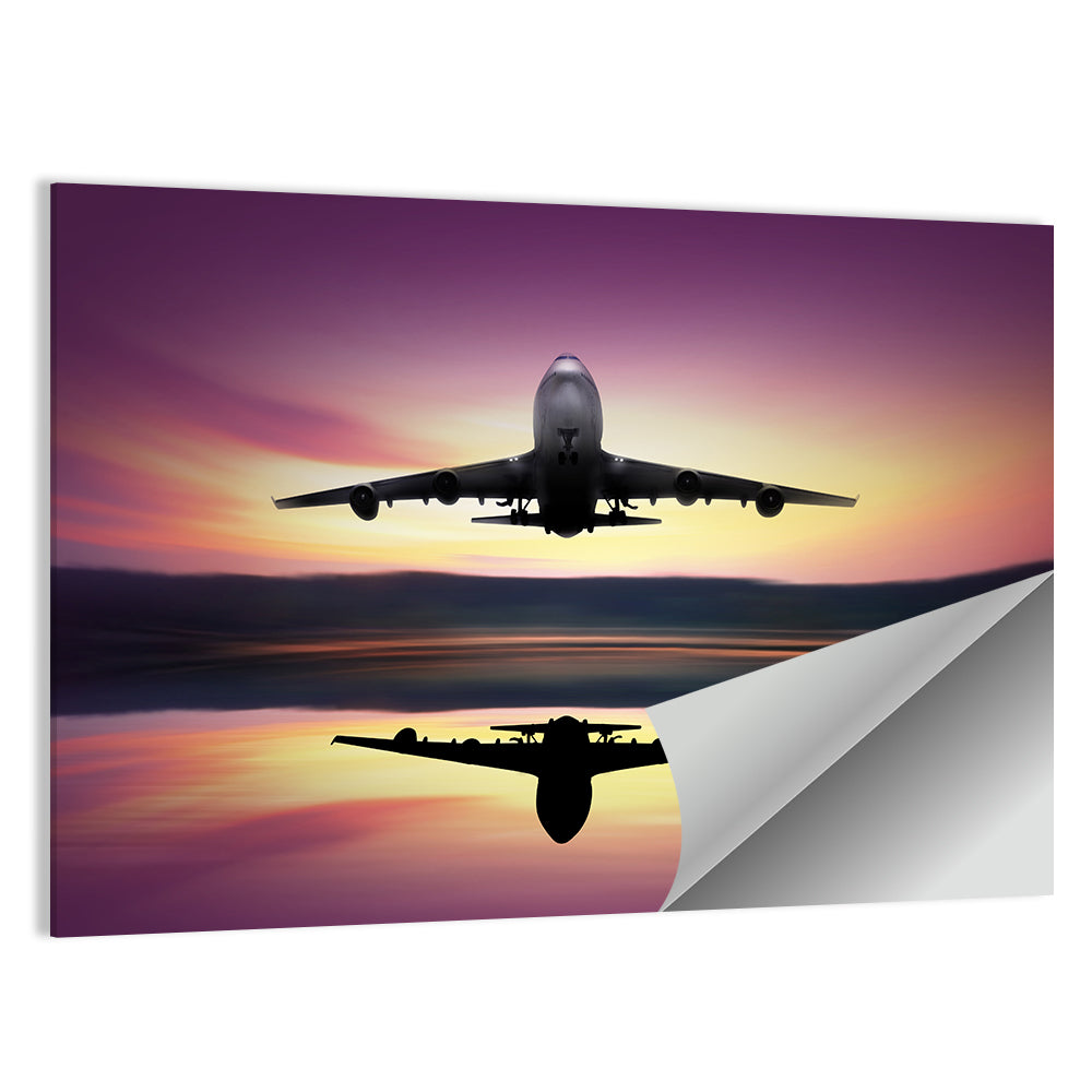 Jet Taking Off at Dawn Wall Art