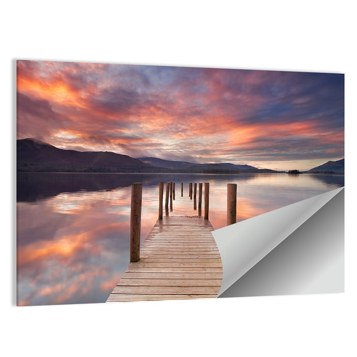 Flooded Jetty in Derwent Water Wall Art as a poster print