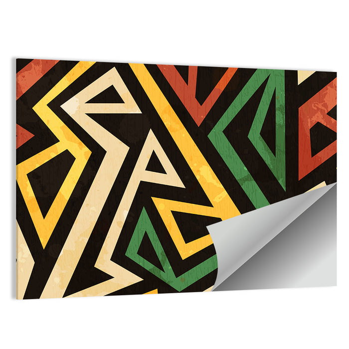 African Geometric Pattern Wall Art as a poster print