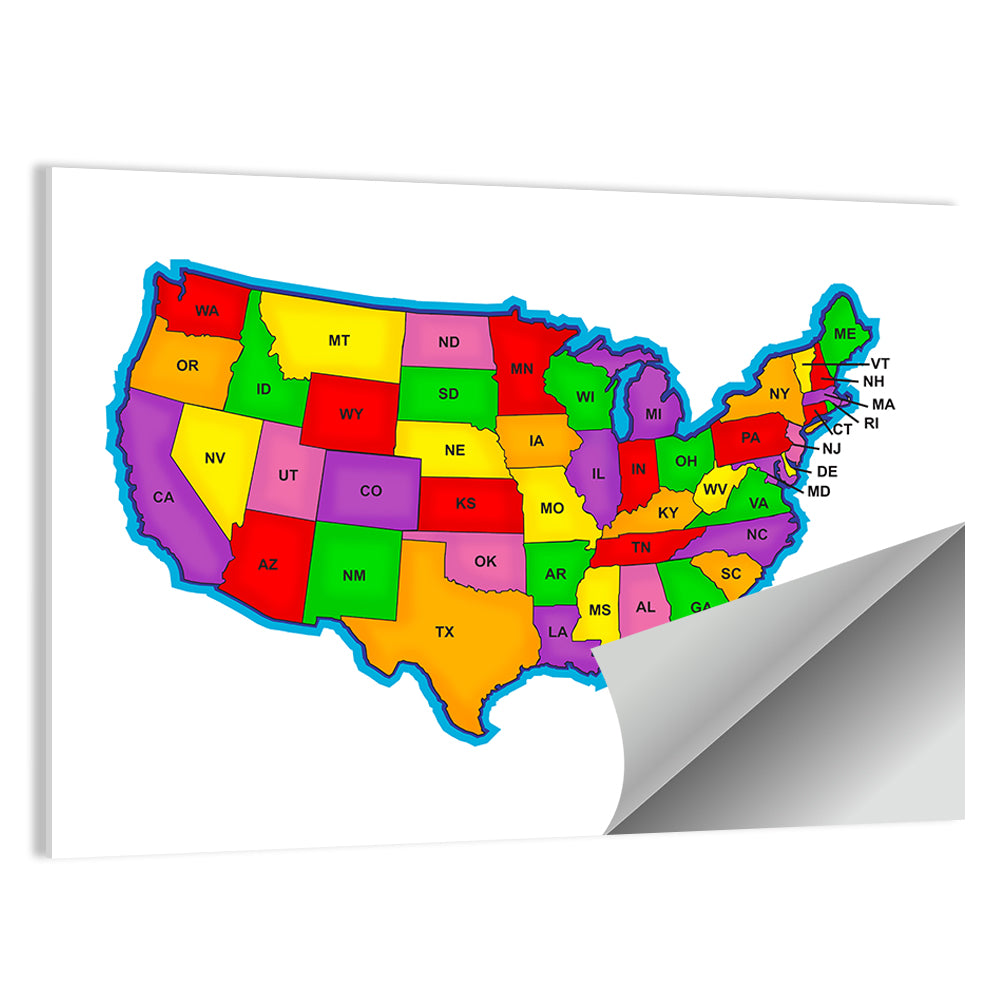 Bold United States Map Wall Art