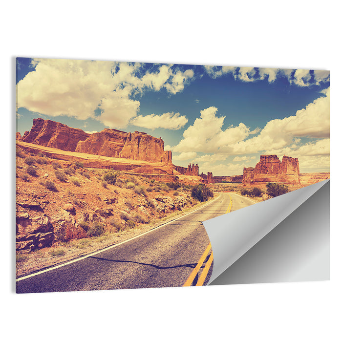 Vintage Desert Road USA Wall Art as a poster print