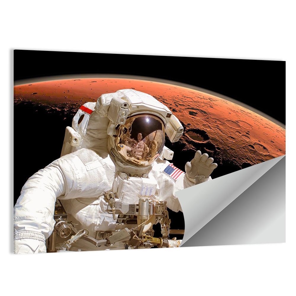 Astronaut with Gold Visor on Mars Wall Art