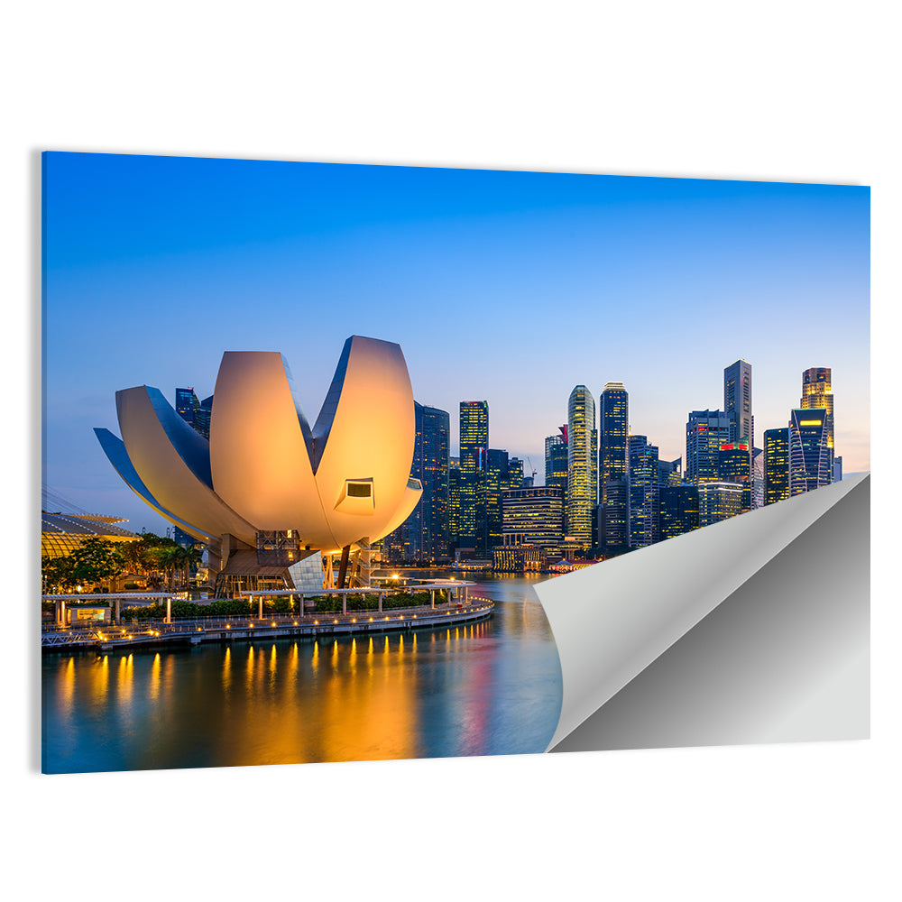 Singapore Marina Skyline at Dusk Wall Art