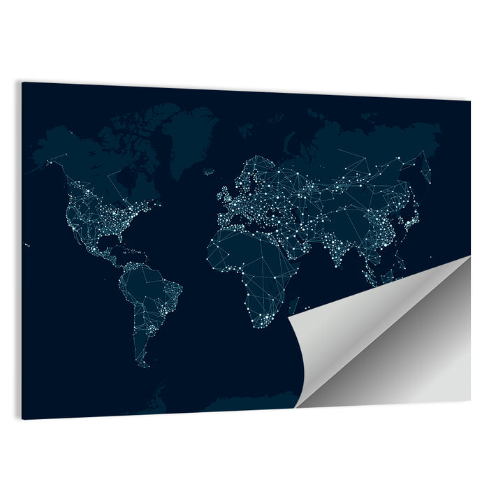 Global Communications Network Map Wall Art as a poster print