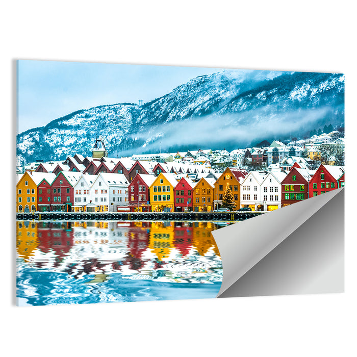 Bryggen Wharf in Bergen Wall Art as a poster print