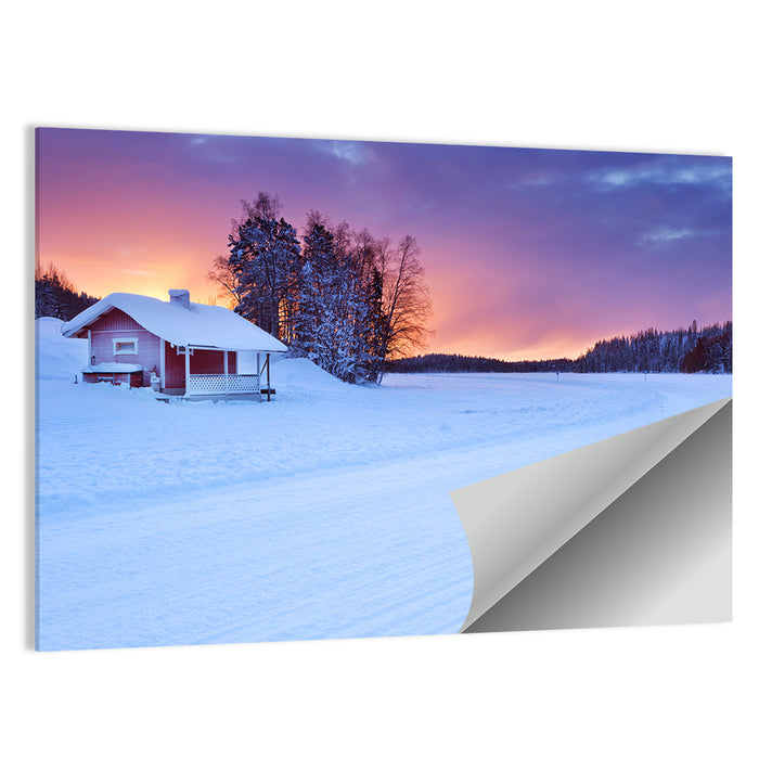 Lapland Sunrise Over Frozen Lake Wall Art as a poster print