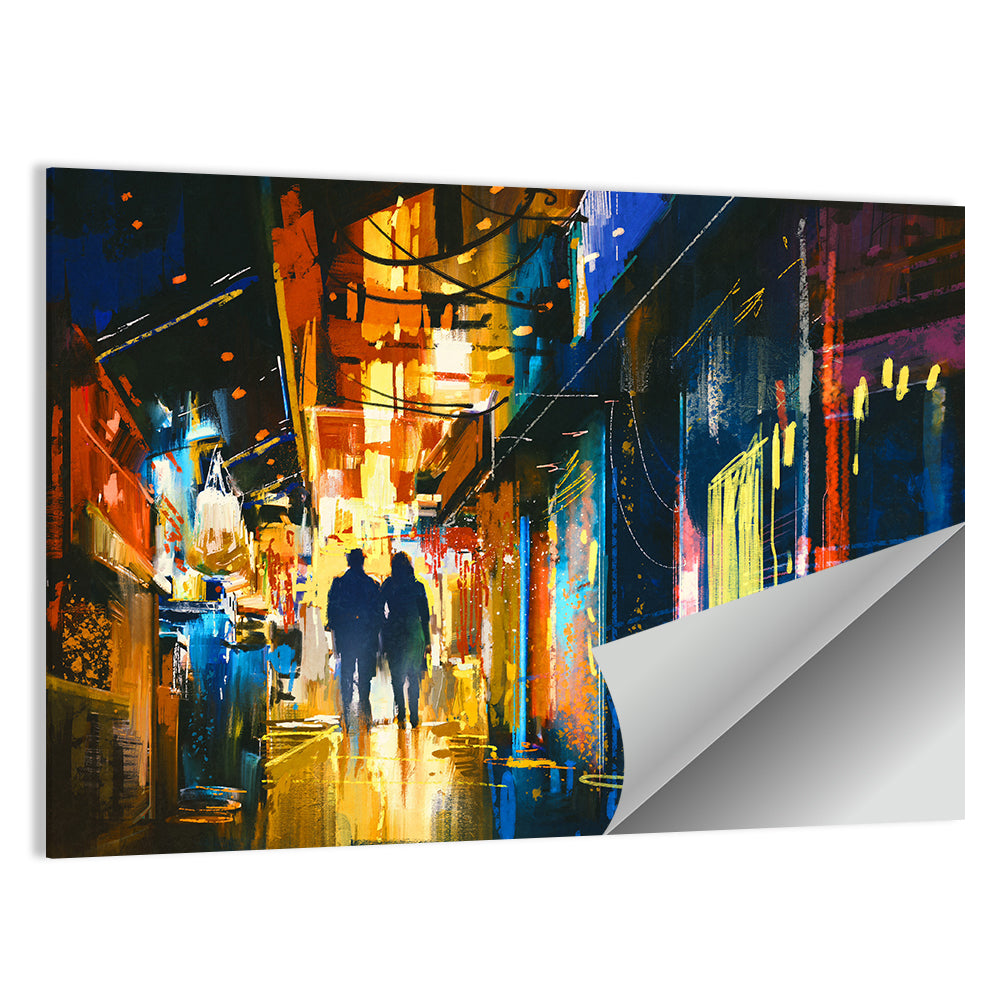 Couple in Narrow Alleyway Wall Art