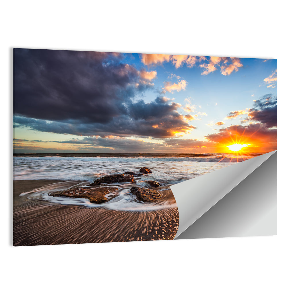 Sunrise Over Rocky Shore Wall Art