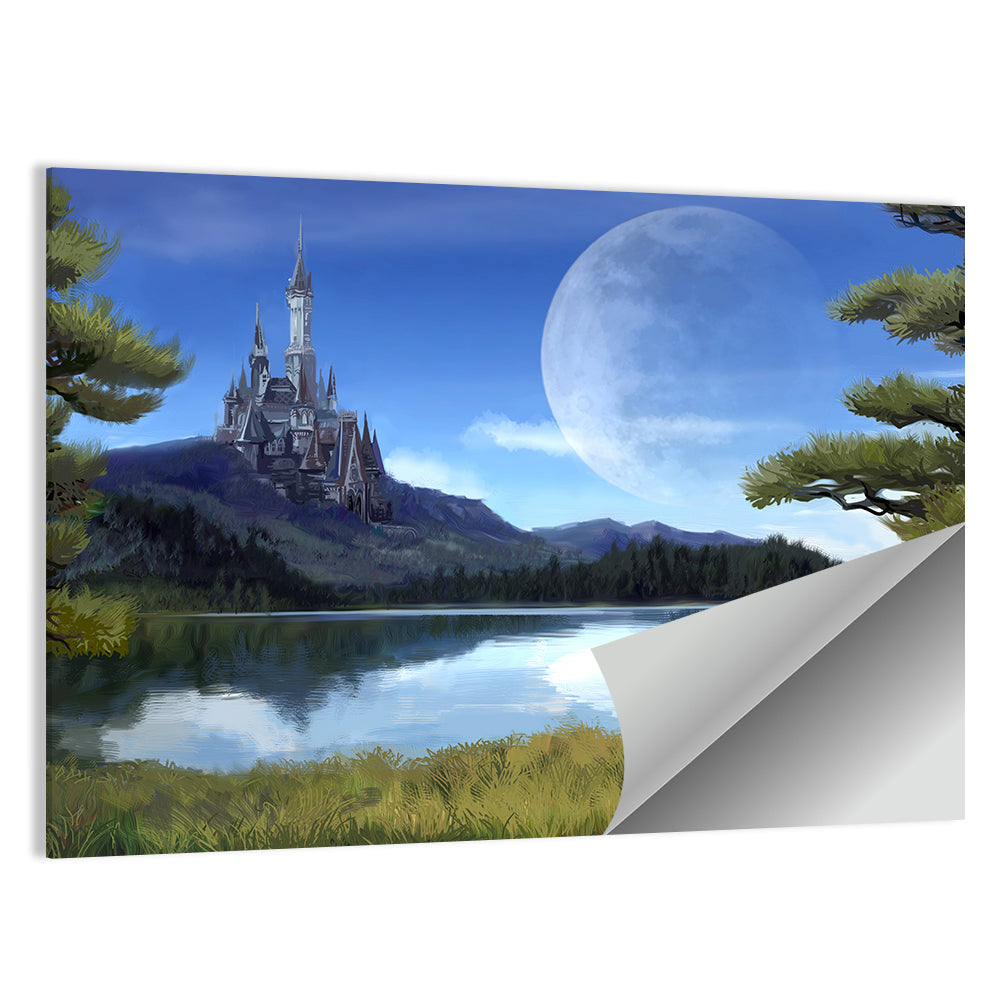 Moonlit Medieval Castle Wall Art