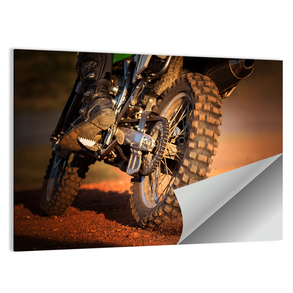 Enduro Motorcycle On Dirt Track Wall Art