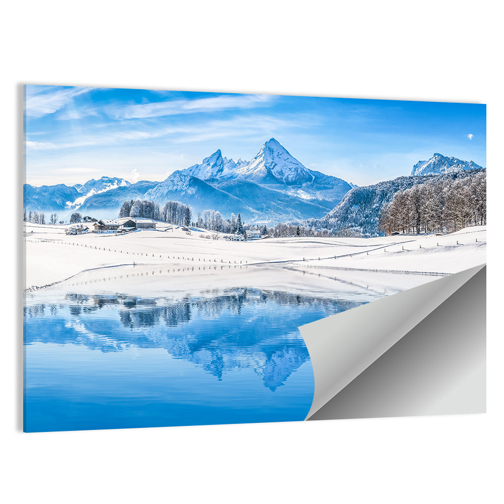 Winter Wonderland Scenery In Alps Wall Art