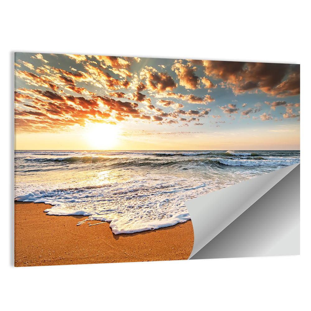 Foamy Shoreline at Sunrise Wall Art