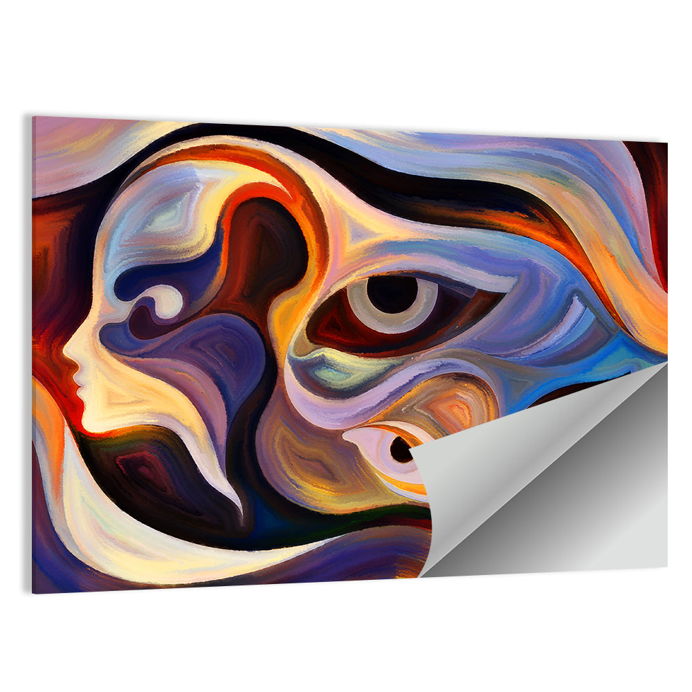 Surreal Profile with Multiple Eyes Wall Art