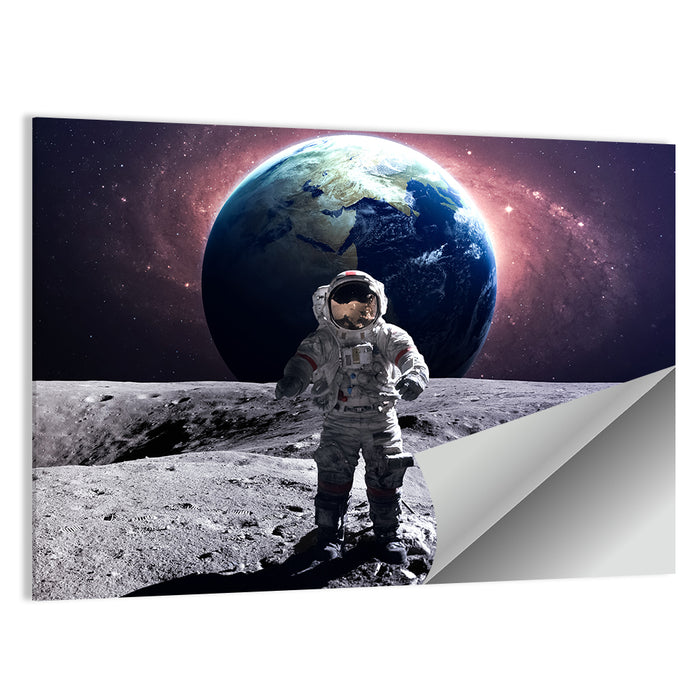 Astronaut at Lunar Spacewalk Wall Art as a poster print