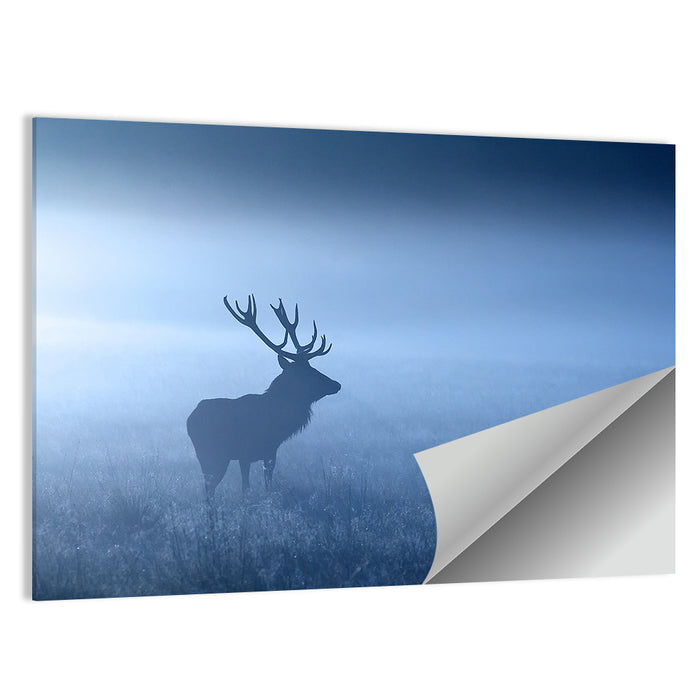 Red Deer Stag Silhouette Wall Art as a poster print